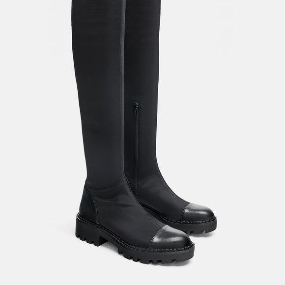 zara track sole tall boots
